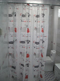 Multiple Size Cute Cat Bathroom Shower Curtains with FREE hooks